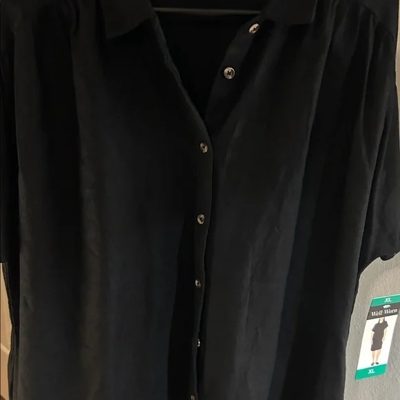 Well Worn Classic Black Button Down Dress - Picture 3 of 9